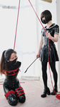 Punishment by red rope while sitting upright [Queen Kiki and Yoyo]