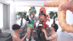 Legend of clothed sex [Reason collapse: Sex train Fofo &amp; Keinaifu edition] Short 143cm short beautiful girl x G-cup big tits squirting gal &quot;Please use us as masturbation toys&quot; Two active female college students cosplayers orgy sex raw sex special